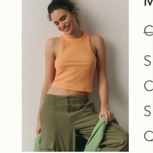 Maeve Peach Sleeveless Crop Top